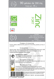 etiquette de zinc bisglycinate 90 gélules - Djform