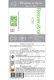 Resveratrol Fort 60 gélules - Djform étiquette