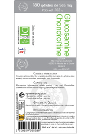 Glucosamine Chondroïtine 180 gélules - Djform étiquette