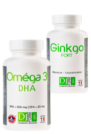 Pack Ginkgo Fort + Omega 3 DHA - Mémoire