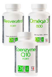 Pack Coenzyme Q10 Fort + Resveratrol Fort + Omega 3 800 - Coeur et système cardiovasculaire